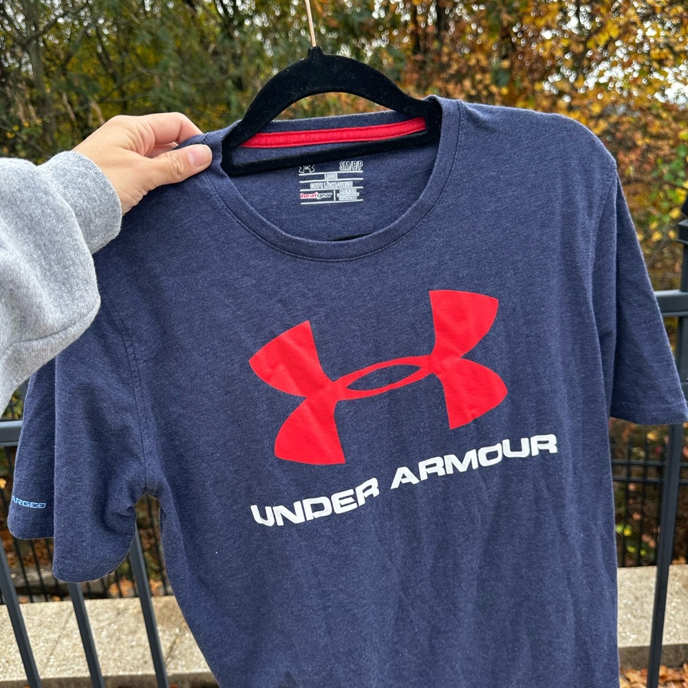 Under Armour Dark Blue Tee with Red Accents